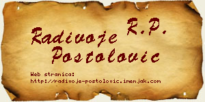 Radivoje Postolović vizit kartica